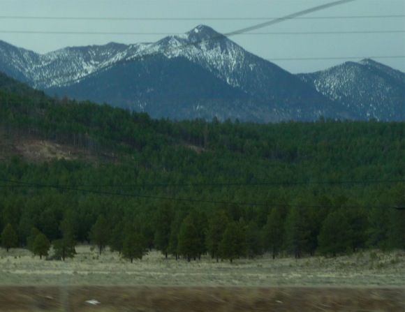 Snowy mountains in western AZ